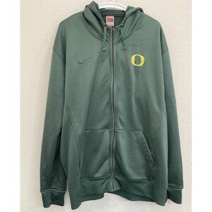 NIKE University of Oregon Ducks Hoodie Zip Up Jacket Men's XXL Green Collegiate
